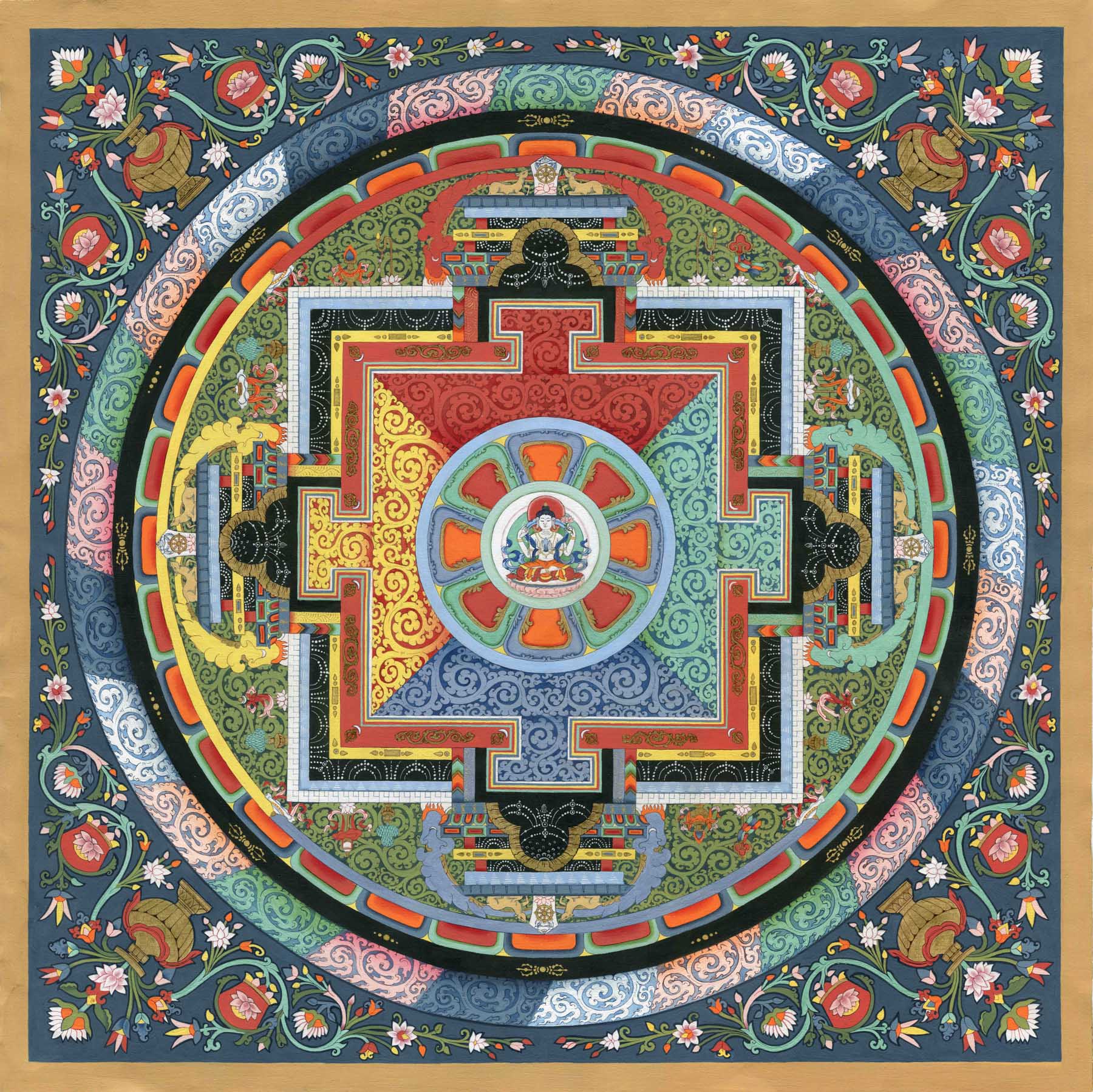 Mandala of Avalokiteshvara (Art Print) - Flera Birmane - Dakini As Art