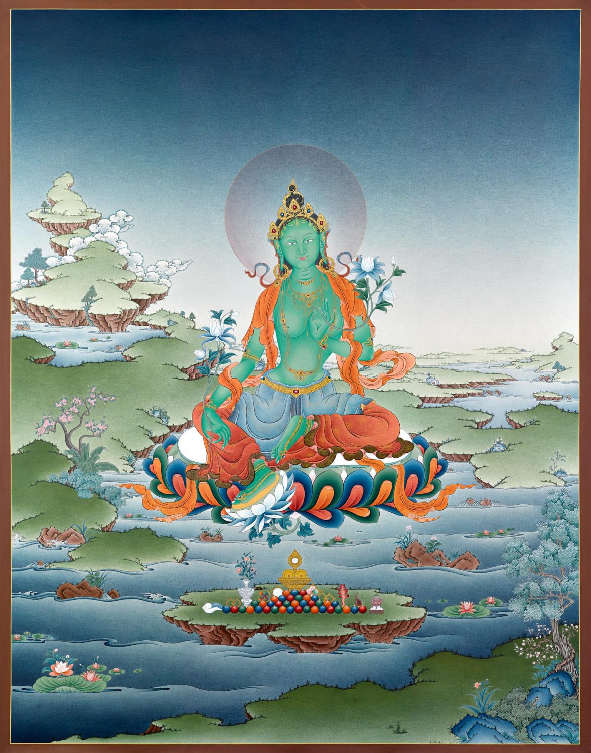 Green Tara (Thangka) - Enlightenment - Dakini As Art