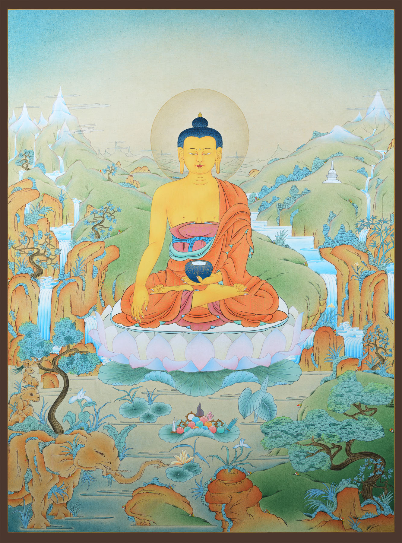 Будду игра. Будда Шакьямуни тханка. Буддизм Будда Шакьямуни. Будда тибетская тханка. Бурхан Багша Будда.