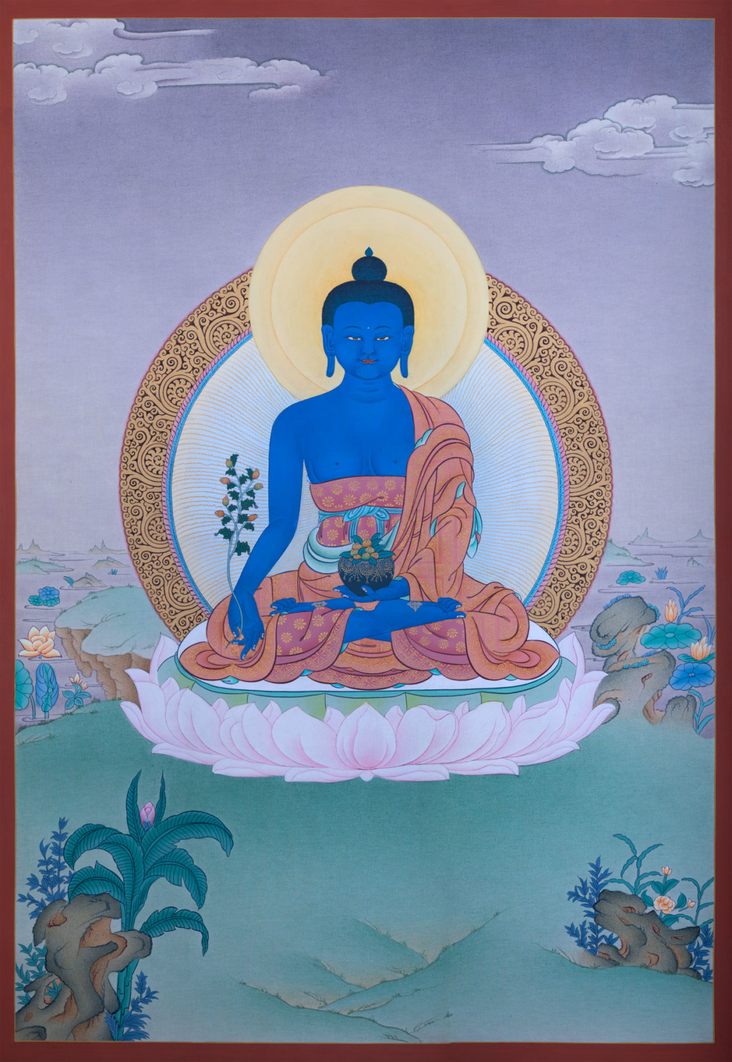 Medicine Buddha I (Thangka) - Enlightenment - Dakini As Art