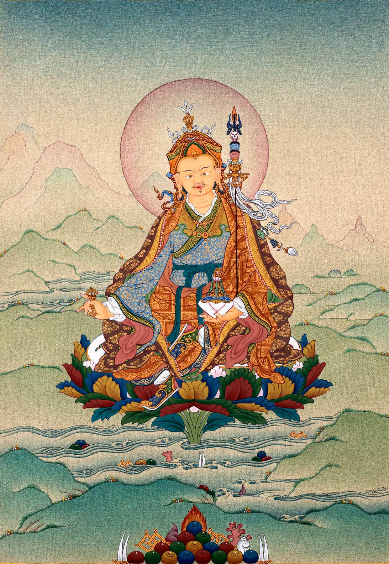 Guru Rinpoche Thangka Print - agrohort.ipb.ac.id