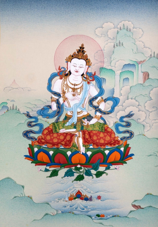 Vajrasattva (Thangka) - Enlightenment - Dakini As Art